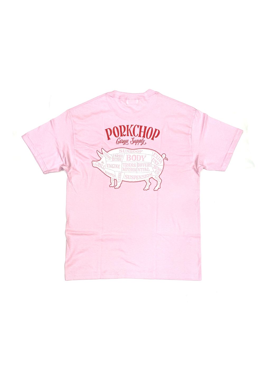 PORK BACK TEE (PINK) / ポークバック ロゴ Tシャツ