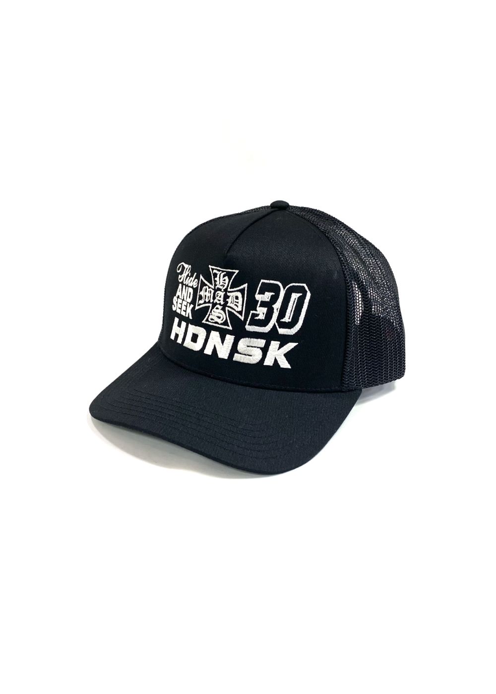 30 Mesh CAP (BLACK) / ロゴ刺繍 メッシュキャップ