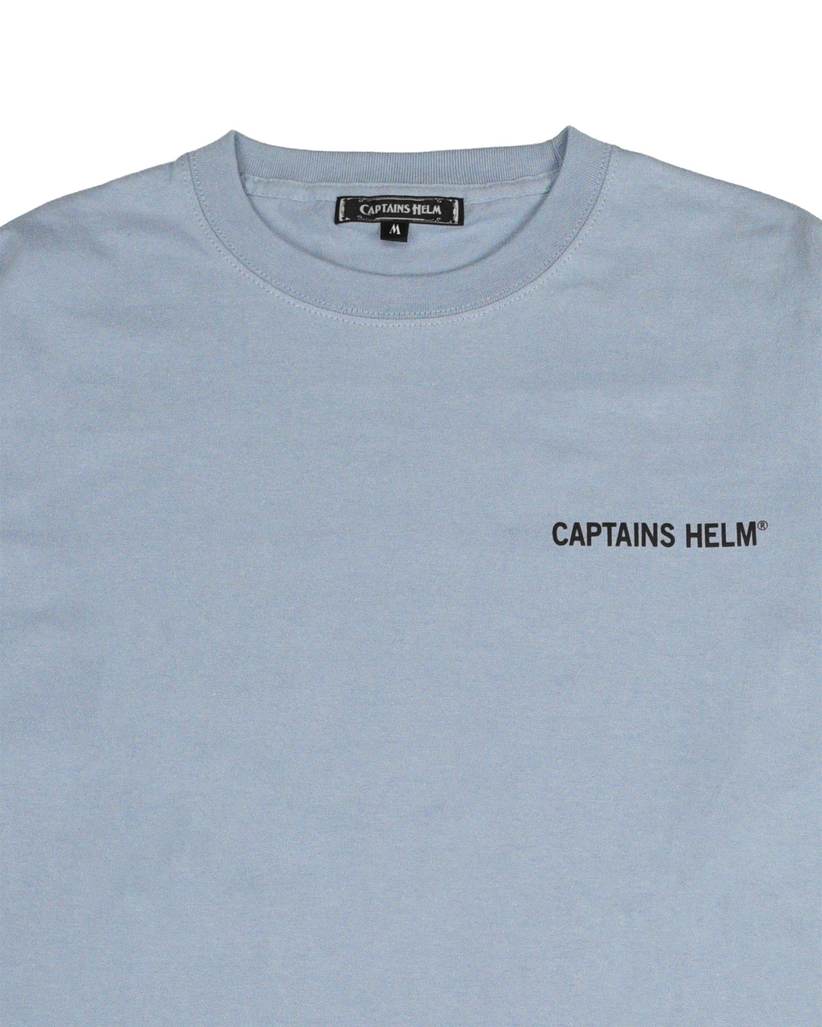 TRADEMARK LOGO LS TEE (LIGHT BLUE) / ロゴ プリント ロンT