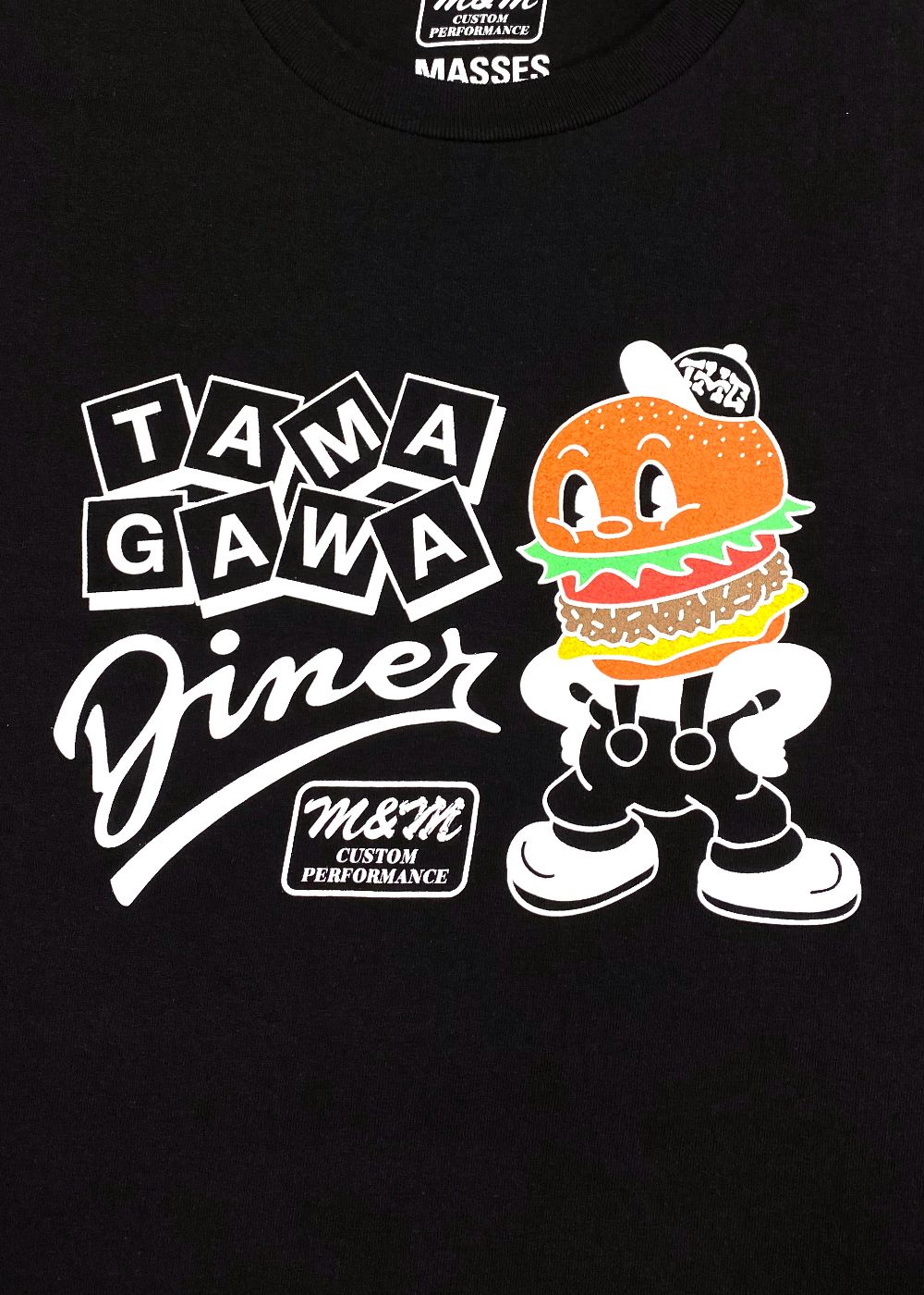 M&M CUSTOM PERFORMANCE - ×TAMAGAWA DINER ×MASSES PRINT T