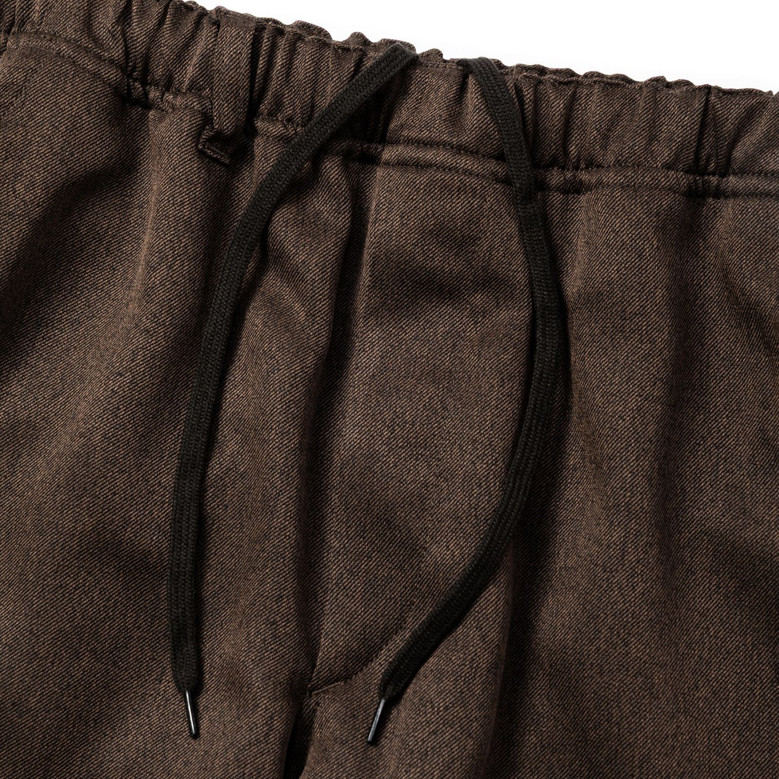 MELANGE TWILL EASY SLACKS (BROWN) / メランジ ツイル イージー スラックス