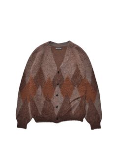 Mohair Argyle Knit Cardigan (BRT) /  アーガイル モヘアニット カーディガン