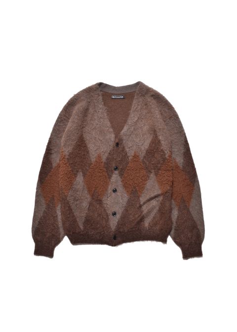 Mohair Argyle Knit Cardigan (BRT) /  アーガイル モヘアニット カーディガン