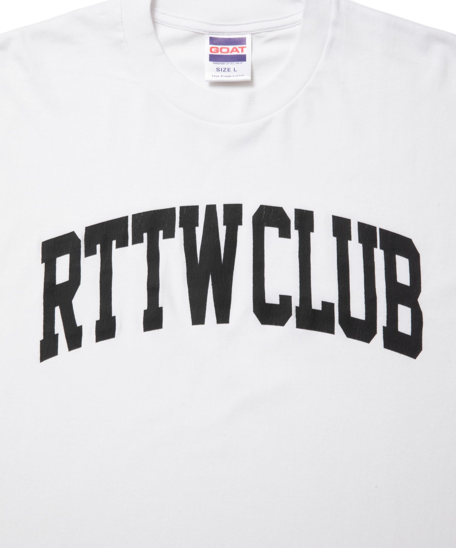 RTTW.C TEE (WHITE) / カレッジロゴ プリント Tシャツ