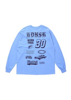 【ラスト1点】30 L/S Tee (SAX) / プリント ロングスリーブ Tシャツ