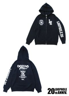 LOOPHOLE 20th ANNIVERSARY SWEAT ZIP HOODIE (NAVY) / ループホール20周年記念 スウェットジップパーカー