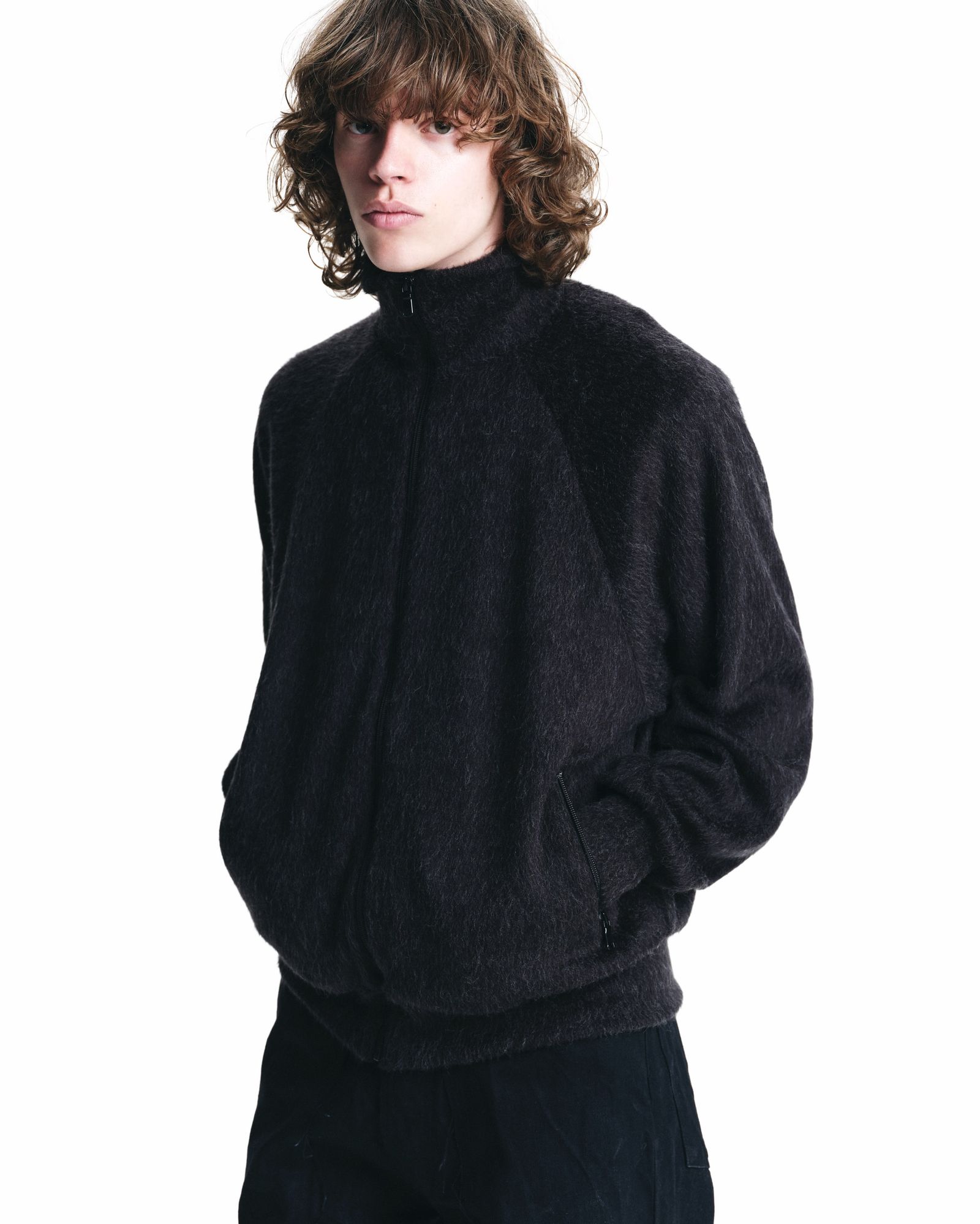 A.Wool Shaggy Track Jacket (BLK) /  ウール シャギー トラック ジャケット