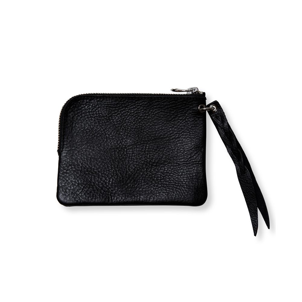 PLANE LEATHER WALLET POUCH (BLACK) / プレーン レザー ウォレット ポーチ
