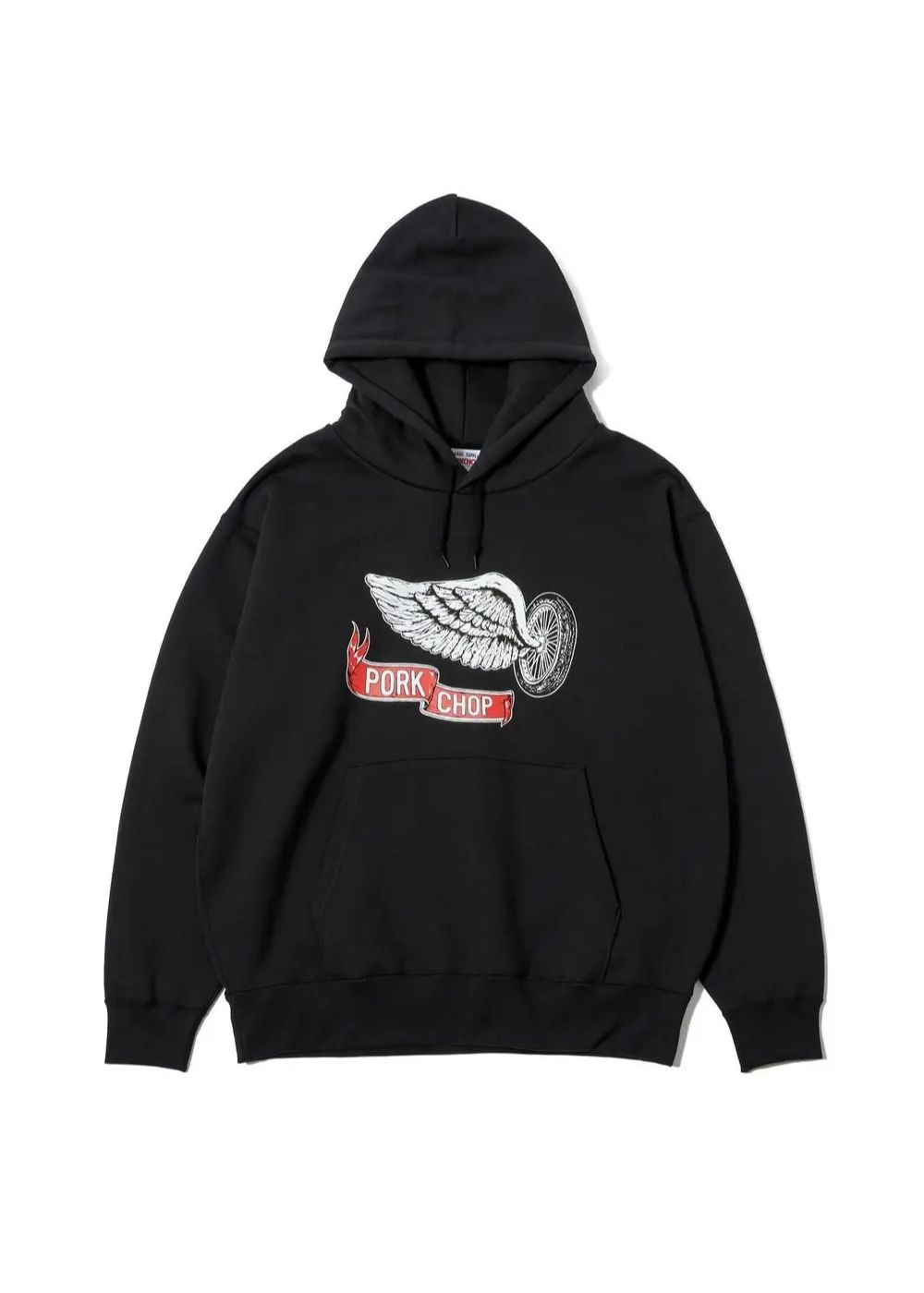 【ラスト1点】SWEAT HOODED FLING WEEL P (×MASSES) (BLACK) / マシス コラボレーション スウェット パーカー