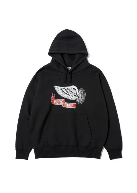 【ラスト1点】SWEAT HOODED FLING WEEL P (×MASSES) (BLACK) / マシス コラボレーション スウェット パーカー