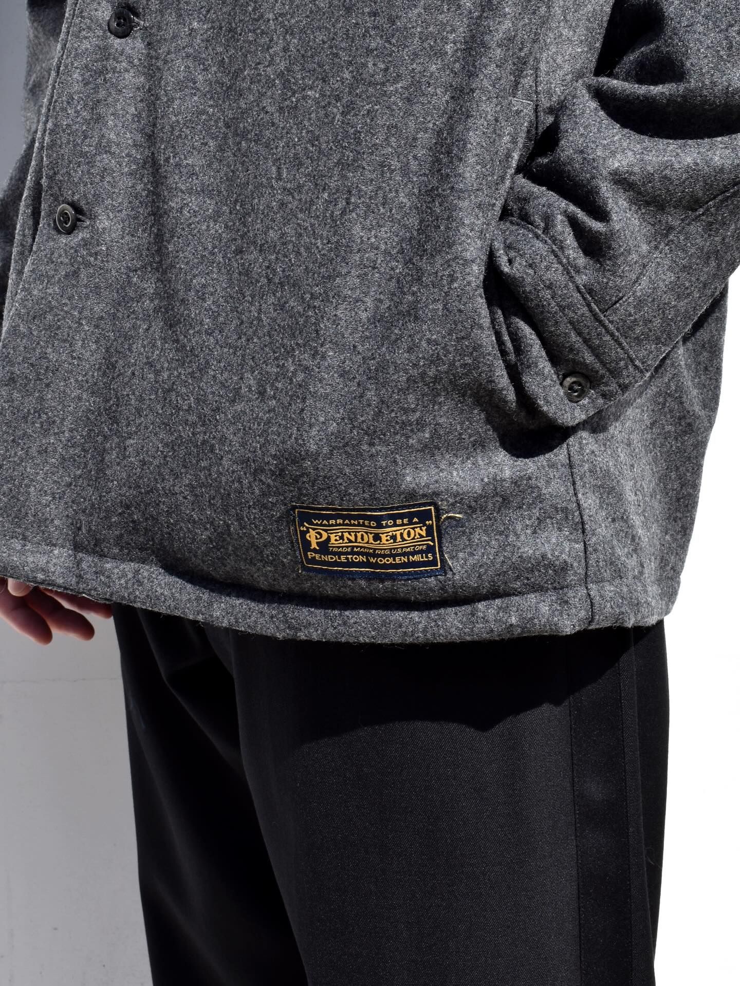 PENDLETON Wool Quiltliner Open Collar SH (GRY) / ペンドルトン コラボ オープンカラー ウール シャツ ジャケット