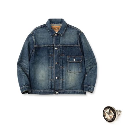 CALEE 新作販売告知 / 風合い良く仕上げたデニムジャケットと人気のコンチョピアス。