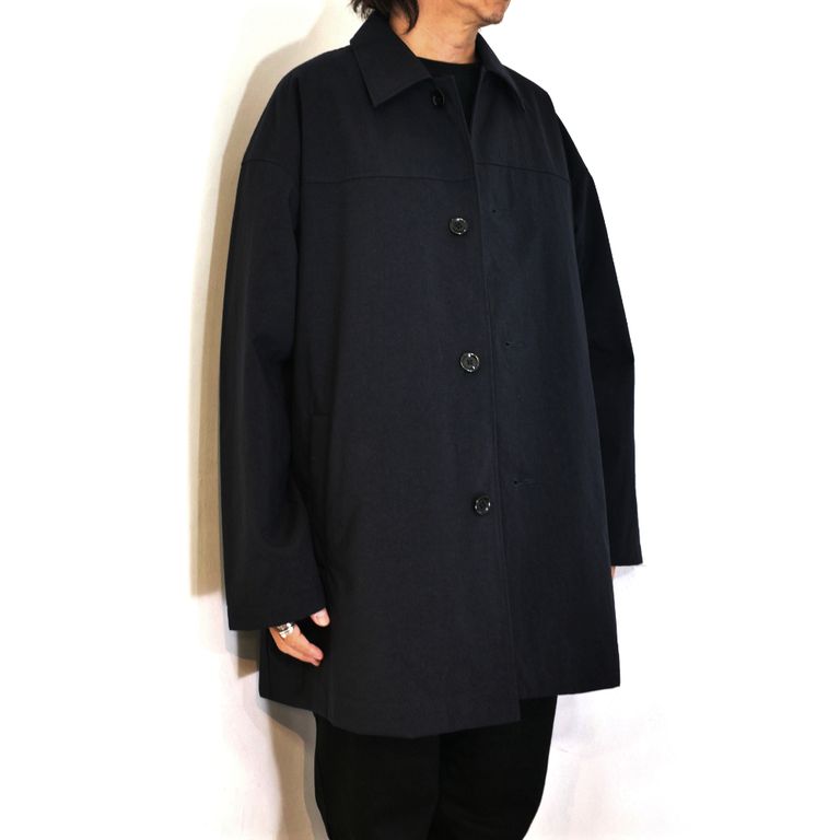 CALEE - 【ラスト1点】VINTAGE NYLON OXFORD HALF COAT (BLACK 