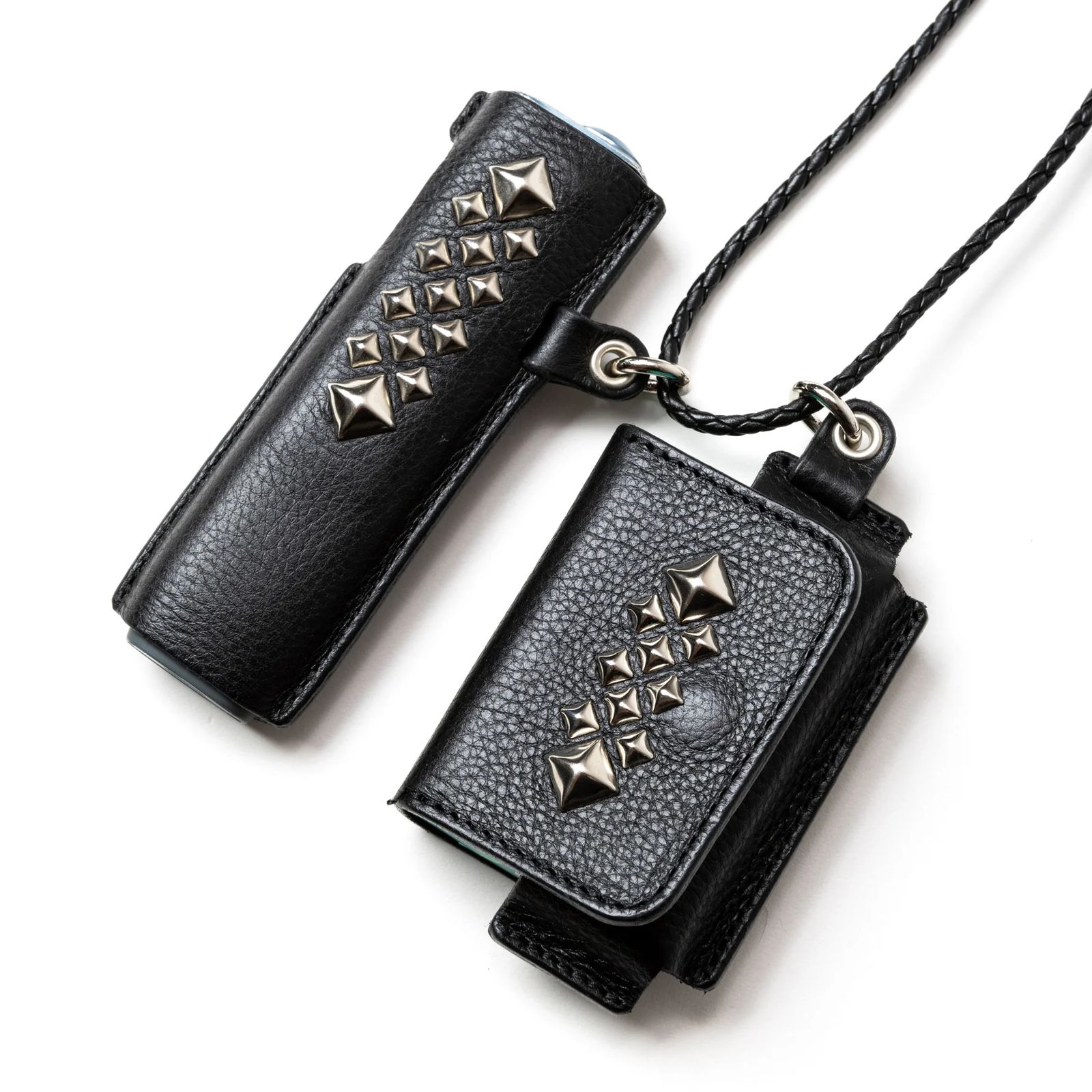 CALEE - STUDS LEATHER IQOS & HEAT STICK CASE (BLACK