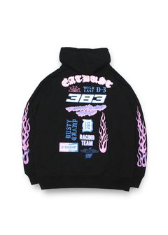 DUSTYCHAMP FLAME HOODED SWEAT SHIRT (BLACK) / ダスティーチャンプ スウェットパーカー