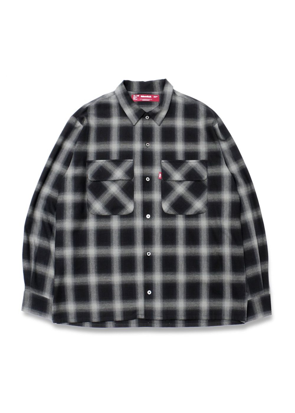 HIDE AND SEEK - OMBRE CHECK L/S SHIRT (GRAY) / オンブレチェック
