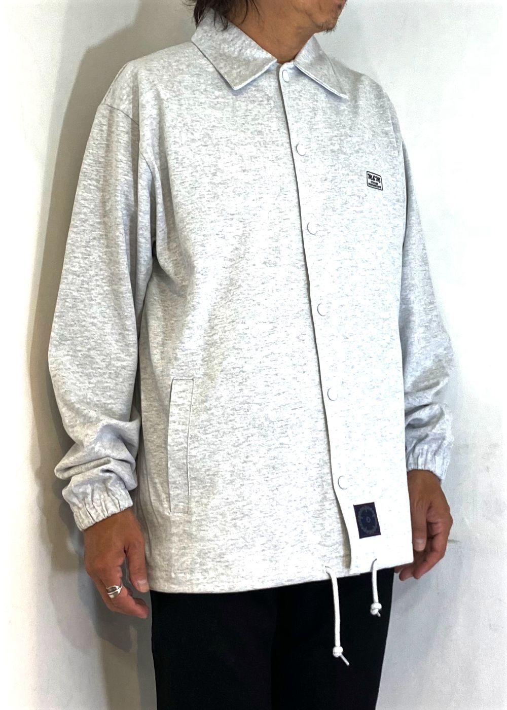 COTTON JERSEY JACKET (ASH) / コットン 天竺 コーチジャケット