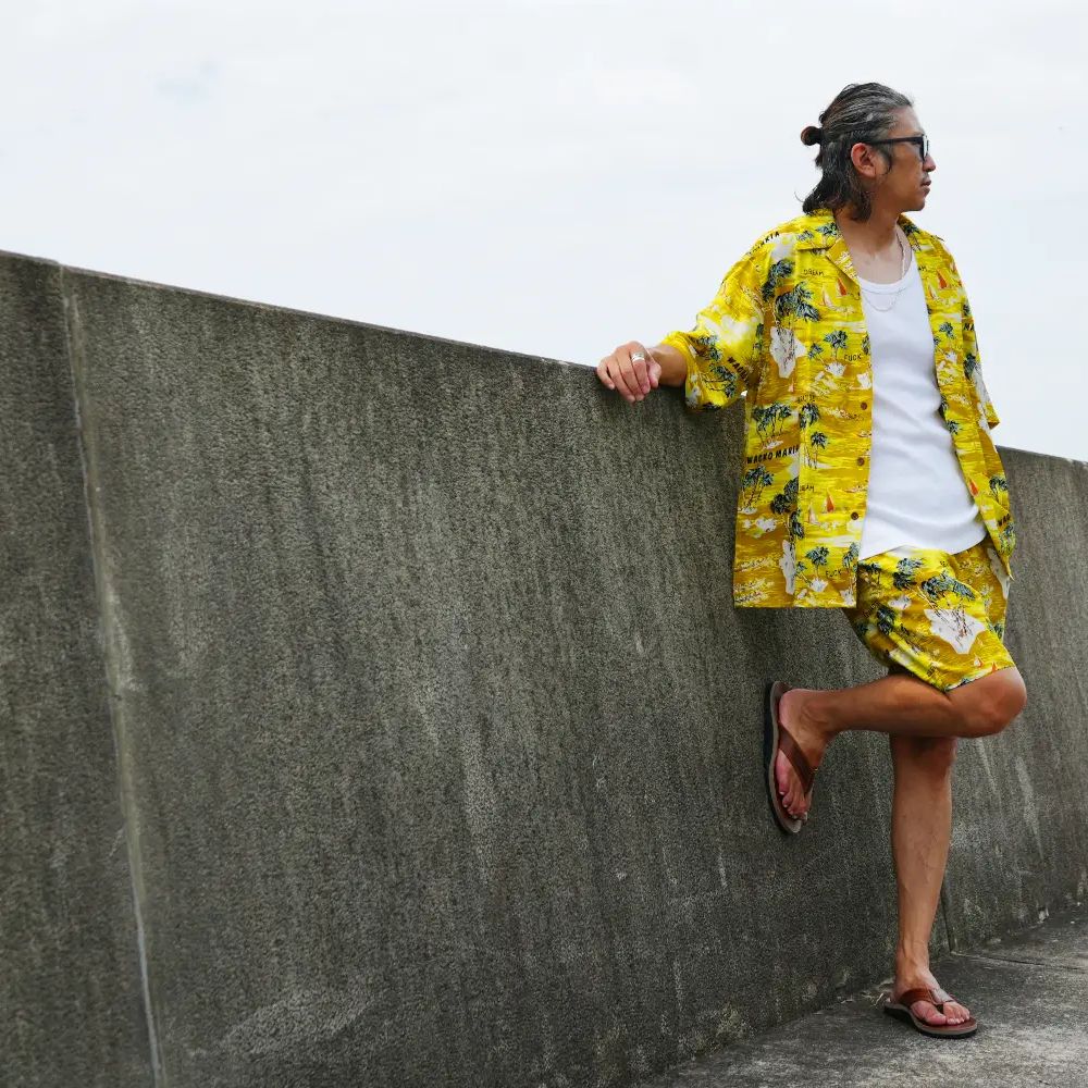 【ラスト1点】× WACKO MARIA SH (YSP) / ワコマリア コラボハワイアンシャツ / セットアップ可能