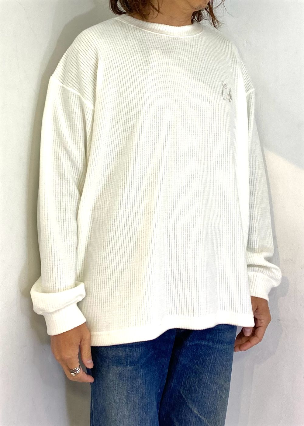 WAFFLE L/S CS (WHITE) / ワッフル カットソー