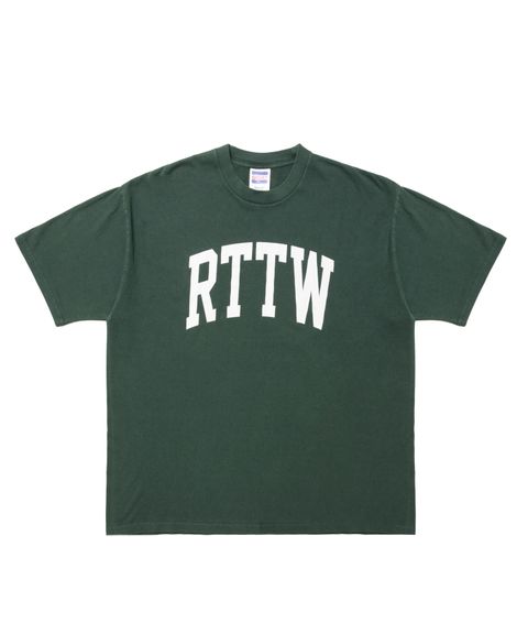 RTTW PIGMENT TEE (GREEN) / カレッジロゴ プリント Tシャツ