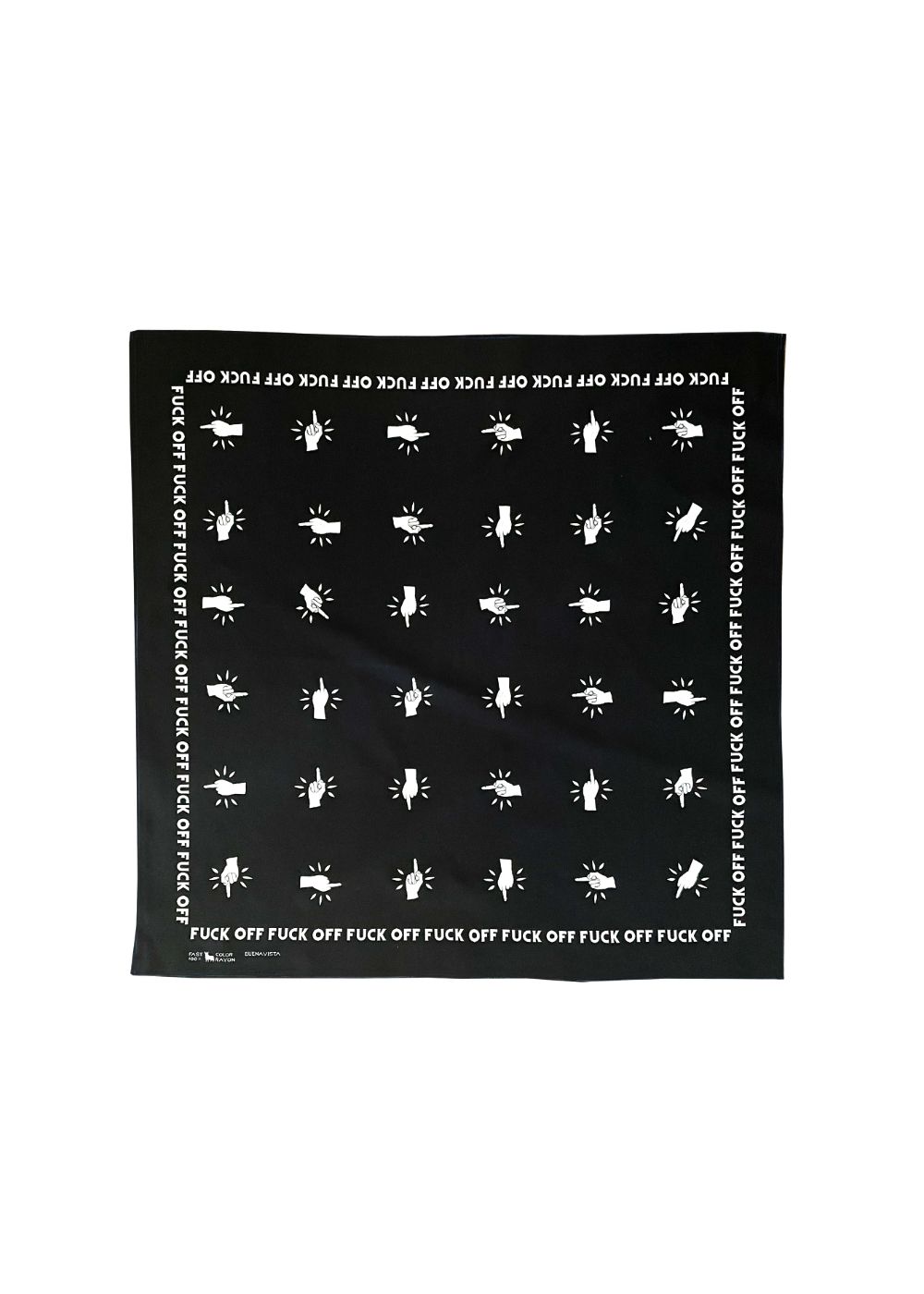 【ラスト1点】Fuck off bandanna (BLACK) / オリジナル レーヨン バンダナ