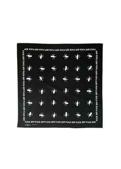 【ラスト1点】Fuck off bandanna (BLACK) / オリジナル レーヨン バンダナ