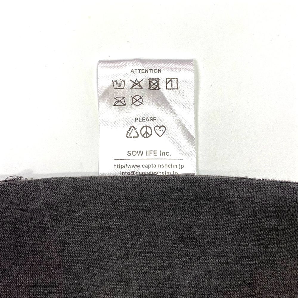 C.H. VARSITY POCKET SS TEE (WASHED BLACK) / ロゴ プリント ピグメント Tシャツ