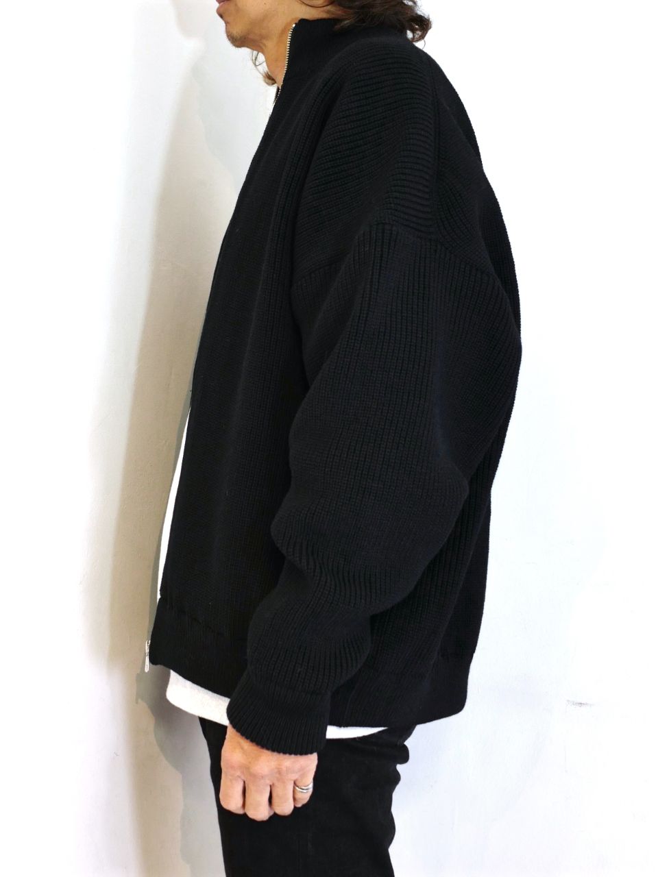 COOTIE PRODUCTIONS - Rib Stitch Drivers Sweater (BLACK) / リブ編み 