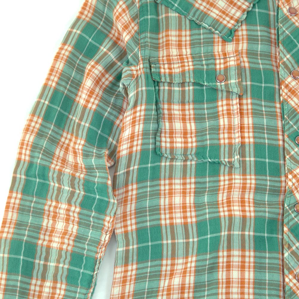 TMT - REVIVAL W-GAUZE PLAID SHIRTS (GREEN) / リバイバル Wガーゼ