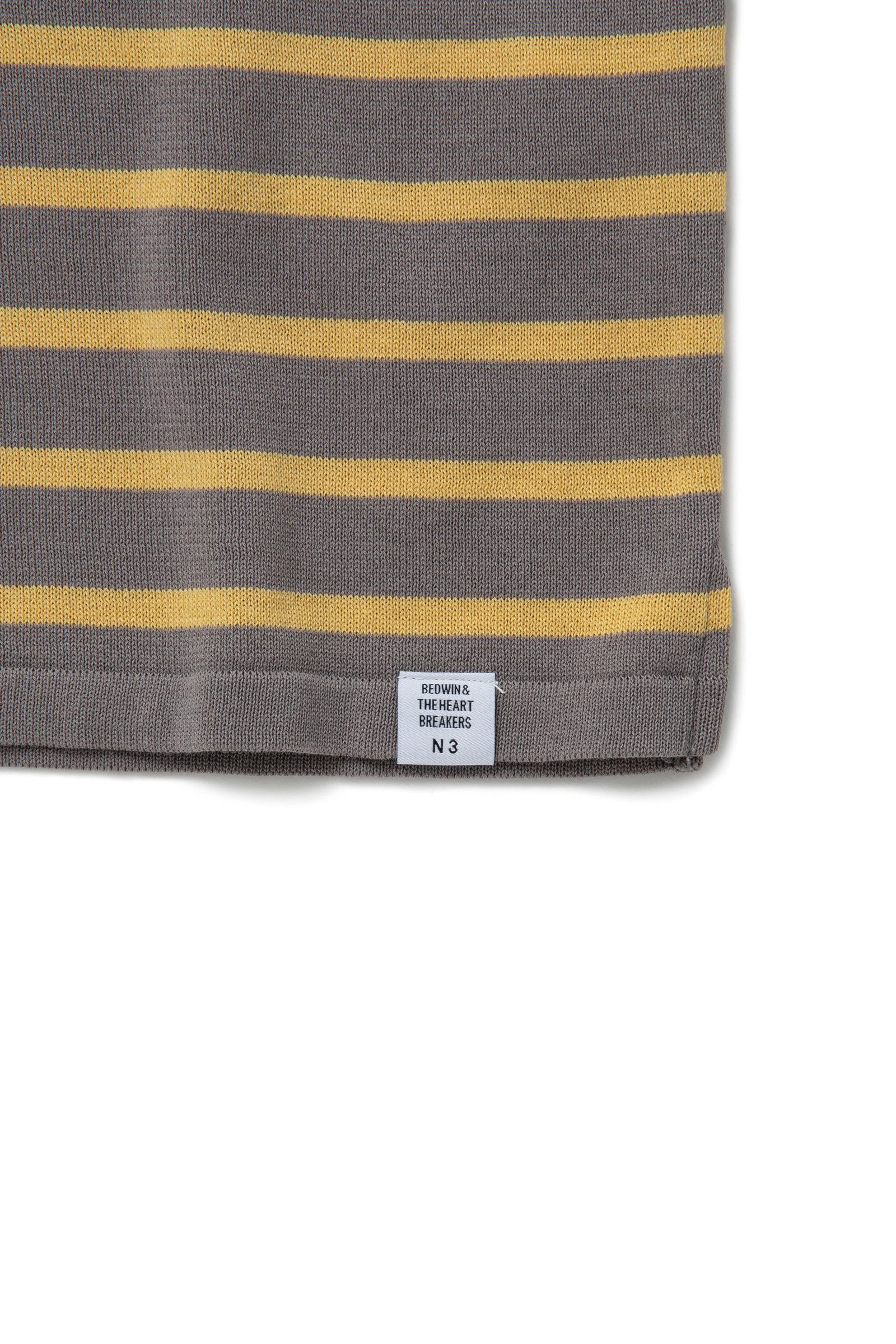 【ラスト1点】KNITTED BASQUE SHIRT "ERNEST" (GRAY) / サマーニット バスクシャツ