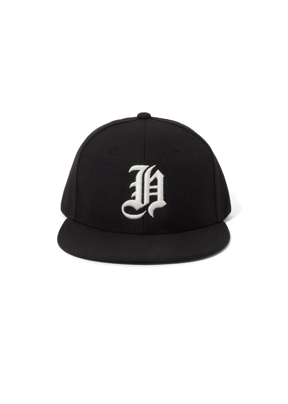 H-Baseball CAP (BLACK×WHITE) / 刺繍ロゴ ベースボールキャップ