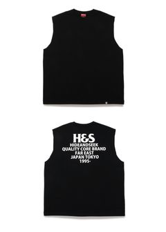 H&S Logo Sleeveless Tee (BigSilhouette) (BLACK) / カットオフ ノースリーブ Tシャツ