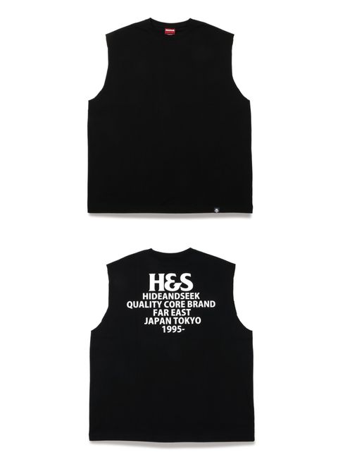 H&S Logo Sleeveless Tee (BigSilhouette) (BLACK) / カットオフ ノースリーブ Tシャツ