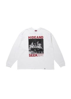Burn L/S Tee (WHITE×RED) / フォト プリント ルーズフィット ロングスリーブ Tシャツ