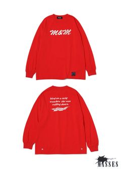 PRINT L/S TEE (×MASSES) (RED) / マシス コラボレーション プリントロンT