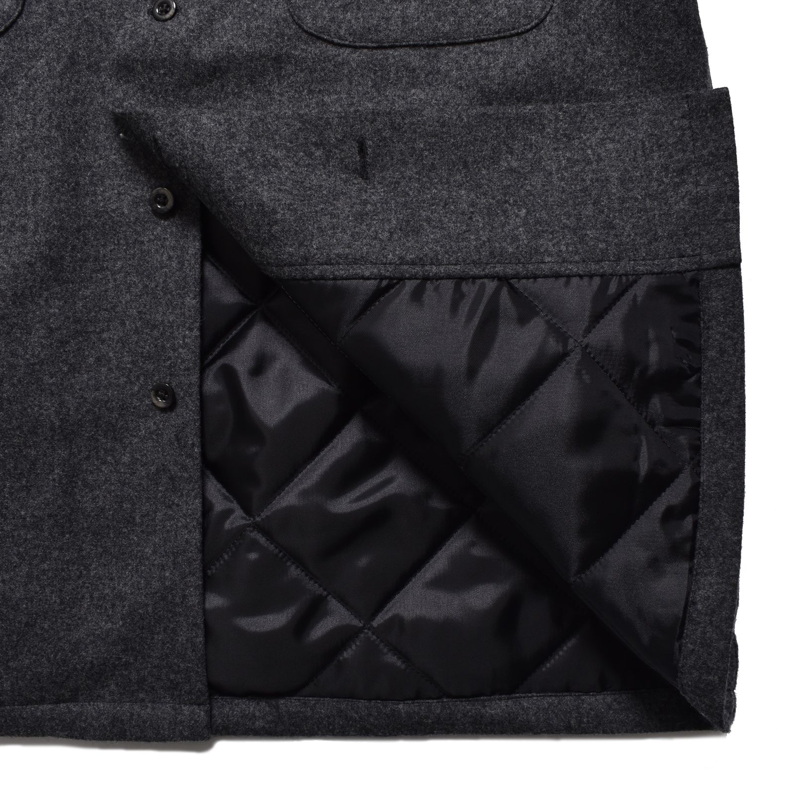 PENDLETON Wool Quiltliner Open Collar SH (GRY) / ペンドルトン コラボ オープンカラー ウール シャツ ジャケット