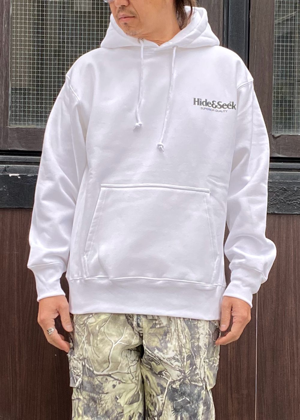 Logo Hooded Sweat Shirt-2 (WHITE) / ロゴ スウェット パーカー