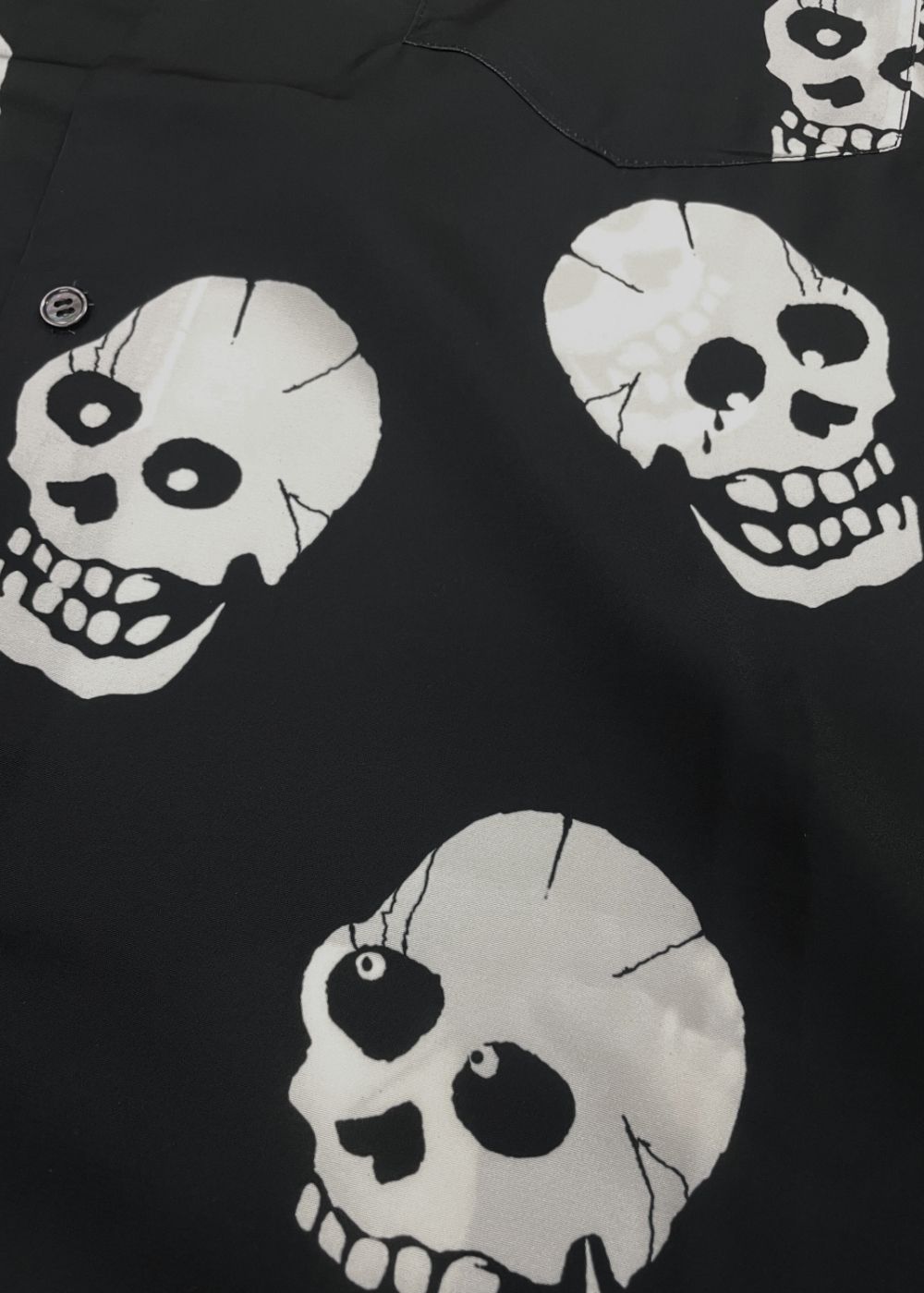 Skull patterned s/s shirt (BLACK) / セットアップ スカル シャツ