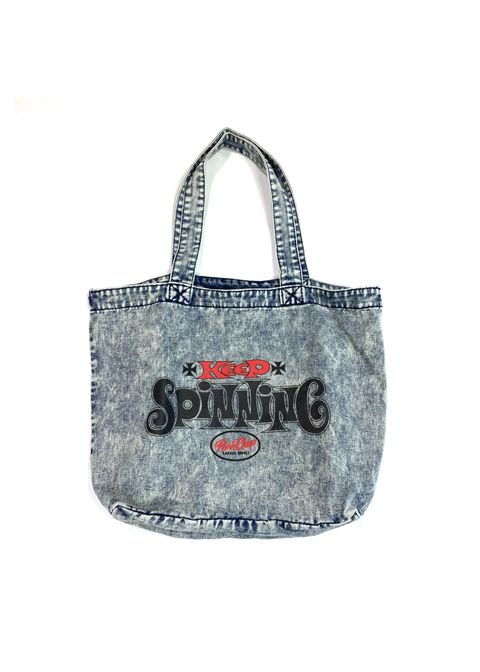 SPINNING DENIM TOTE BAG (CHEMICAL WASH DENIM) / スピニング デニム トートバッグ