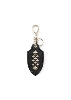 STUDS LEATHER KEY RING ＜TYPE A＞ (BLACK) / スタッズ レザー キーリング