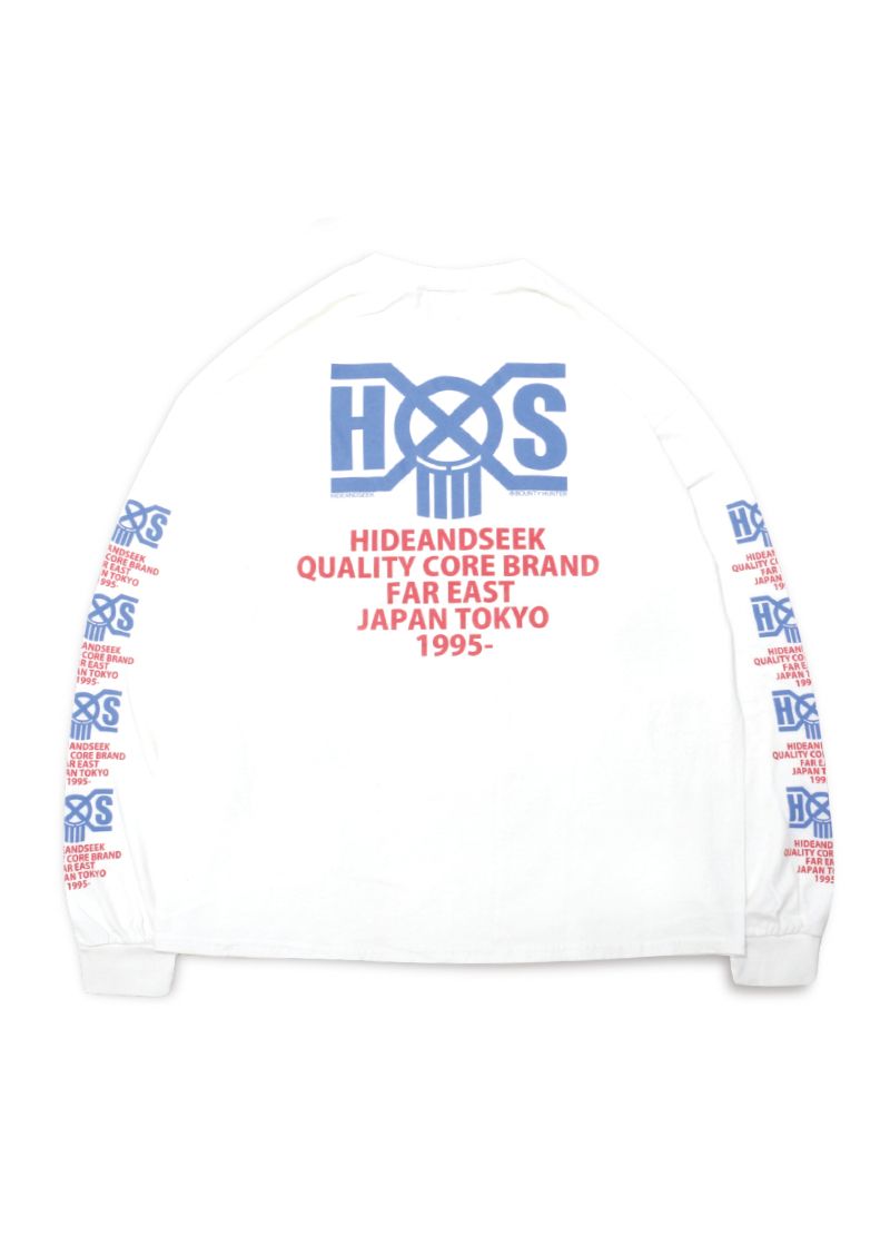 HIDE AND SEEK - HS×BH L/S TEE (WHITE) / バウンティーハンター コラボ ロングスリーブTシャツ |  LOOPHOLE