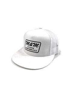 Classic Trucker Mesh Cap (WHITE) / ロゴ プリント メッシュキャップ