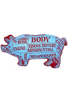 PORK CUSHION (LIGHT BLUE/MAROON) / ポーククッション