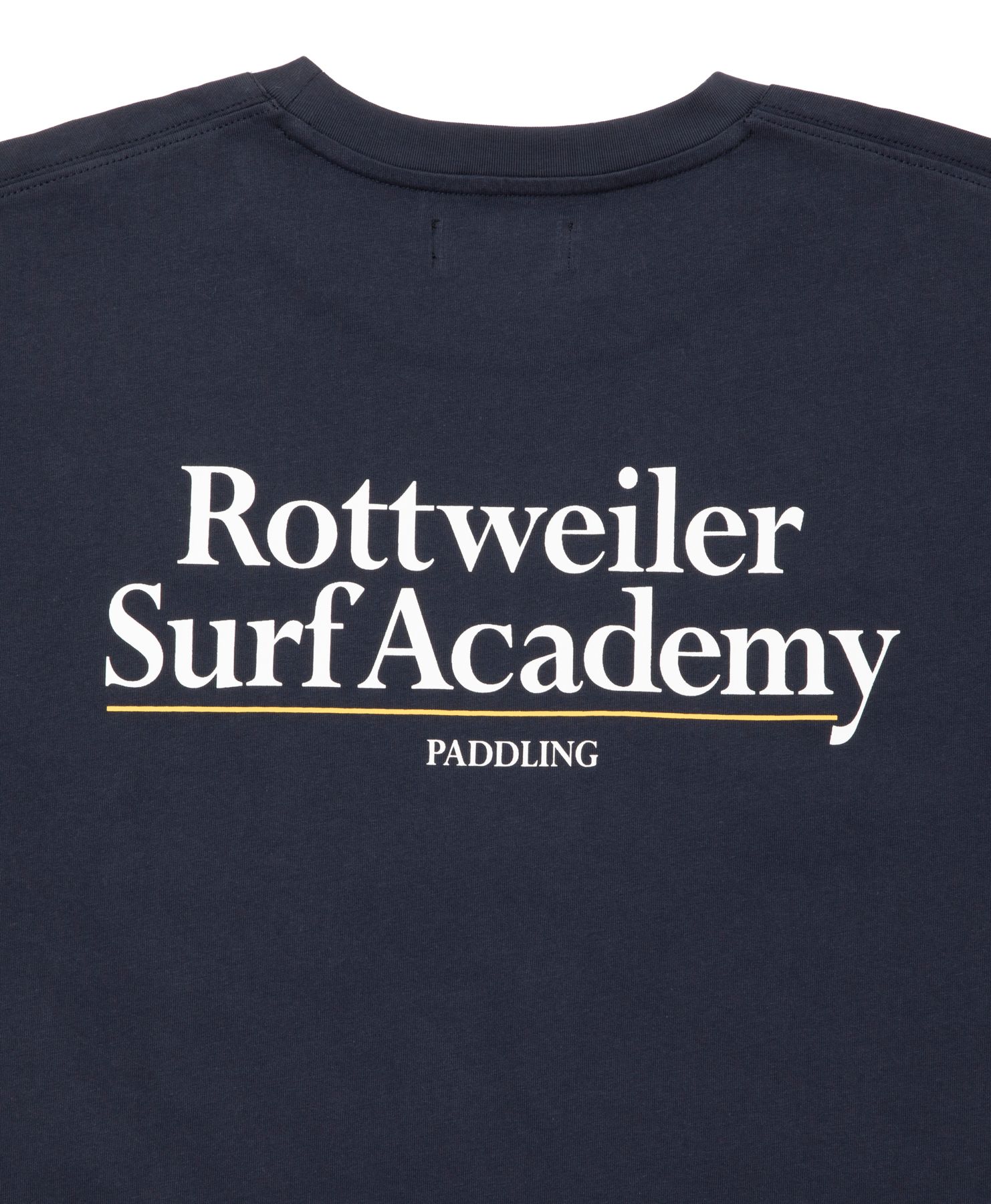 R9 SURF ACADEMY SS TEE (NAVY) /  オリジナル ロゴプリント Tシャツ