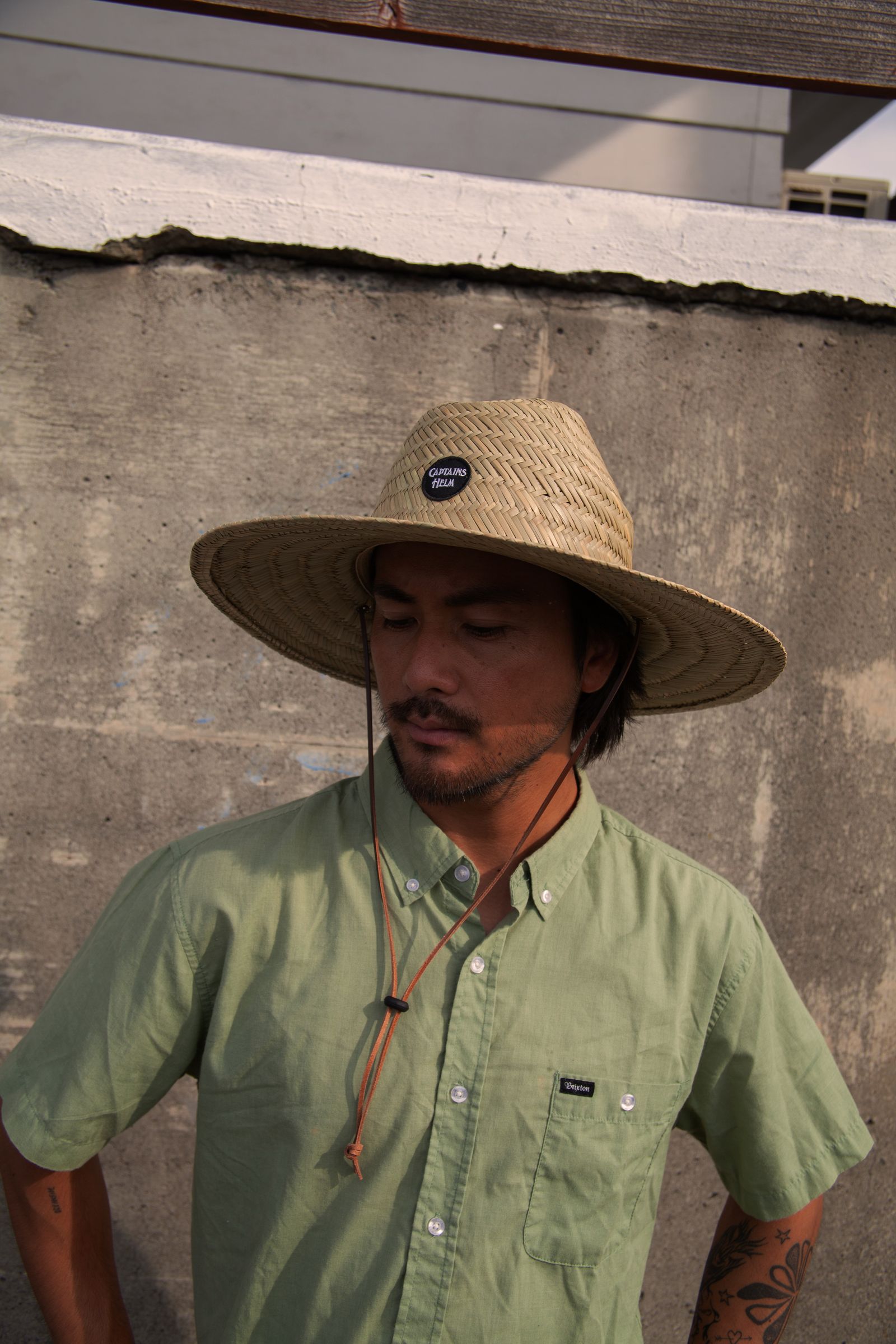 "OCEANSIDE DIVISION" CLASSIC LOGO SUN HAT (NATURAL) / ストローハット