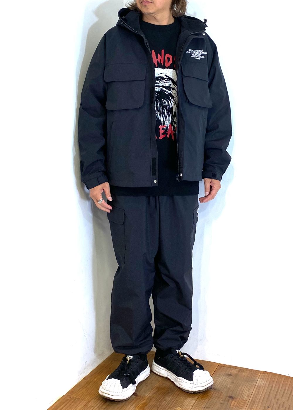 Nylon 6P Pant (BLACK) / ナイロン 6ポケット トラックパンツ / セットアップ可能