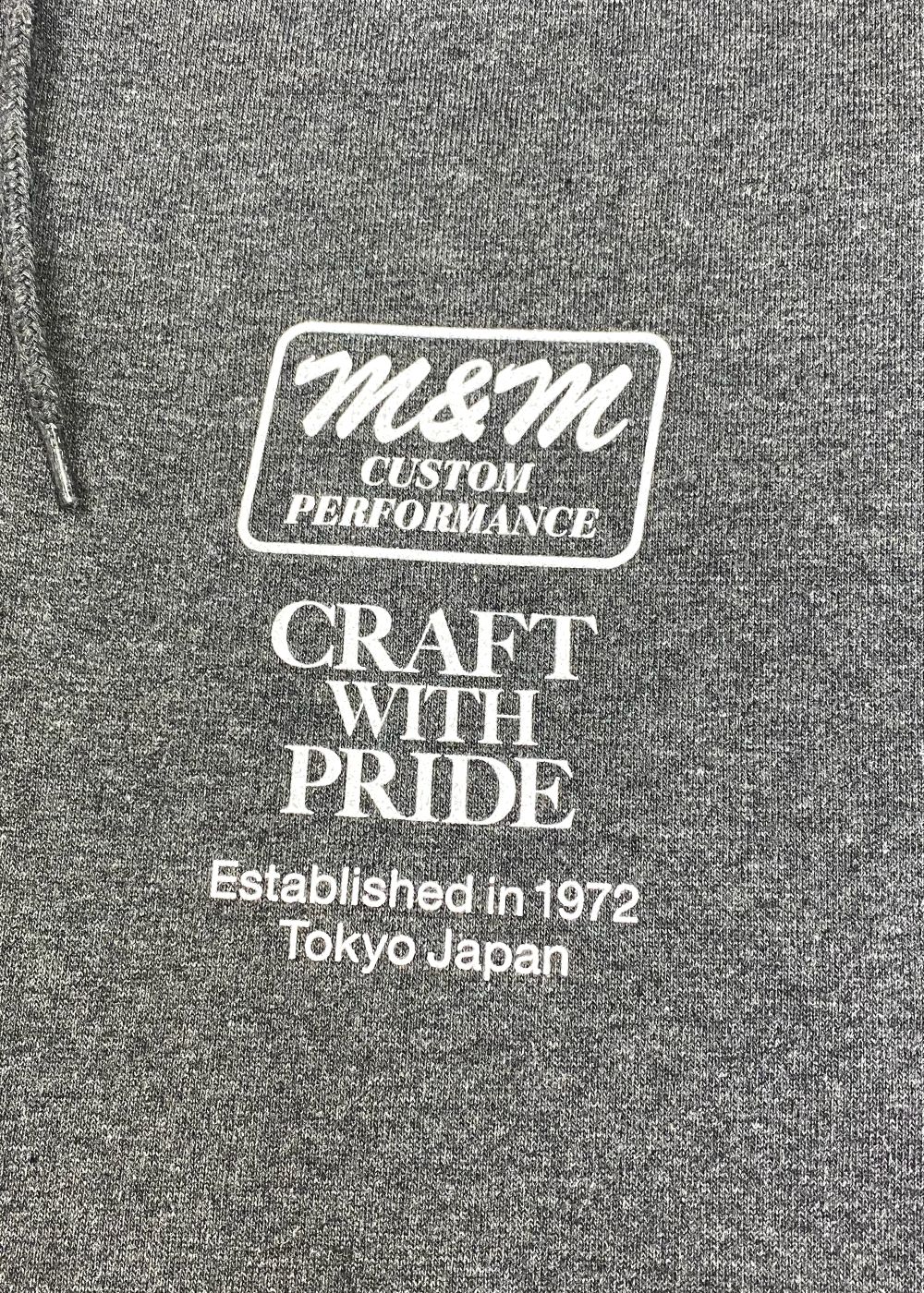 【ラスト1点】ZIP HOODIE (CHARCOAL) / プリント スウェット ジップ パーカー