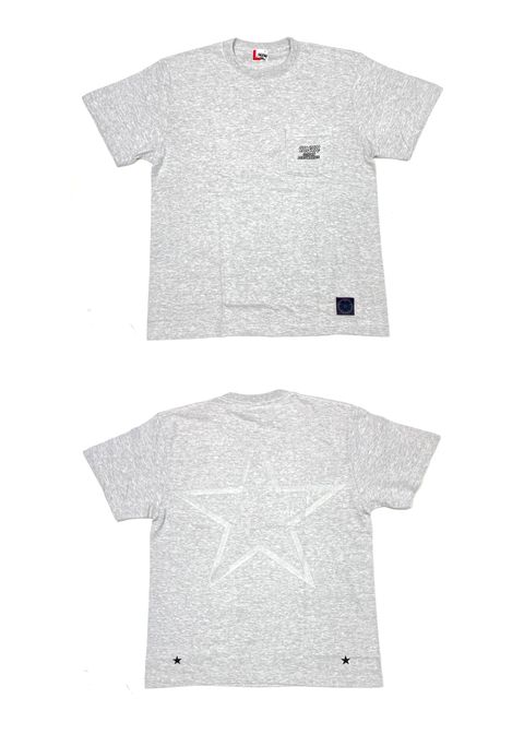 Edge Star Pocket Tee (ASH GRAY) / バックプリント ポケットTシャツ