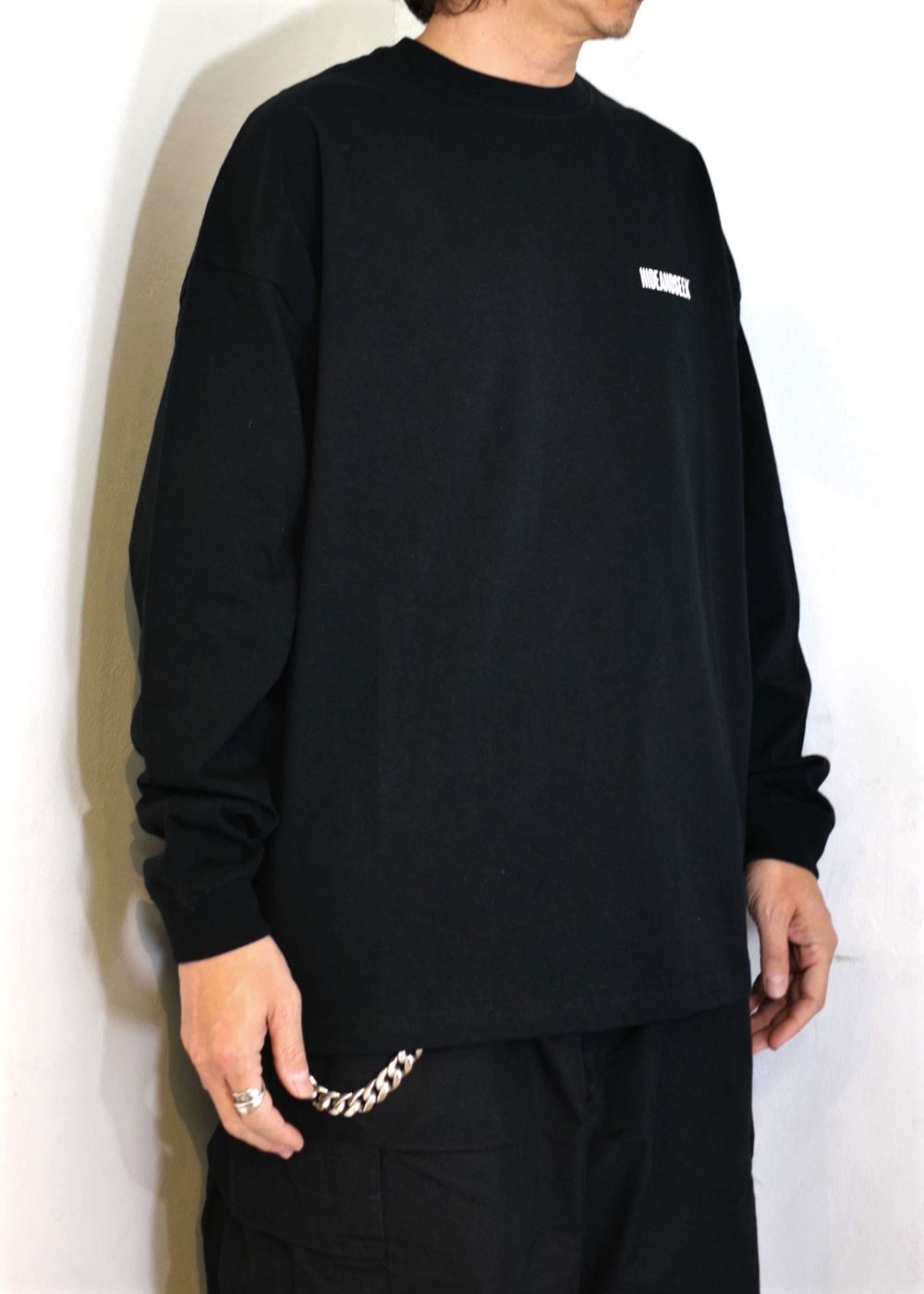Logo L/S Tee(25ss Back) Big Silhouette (BLACK) / ロゴ プリント ロングスリーブ Tシャツ