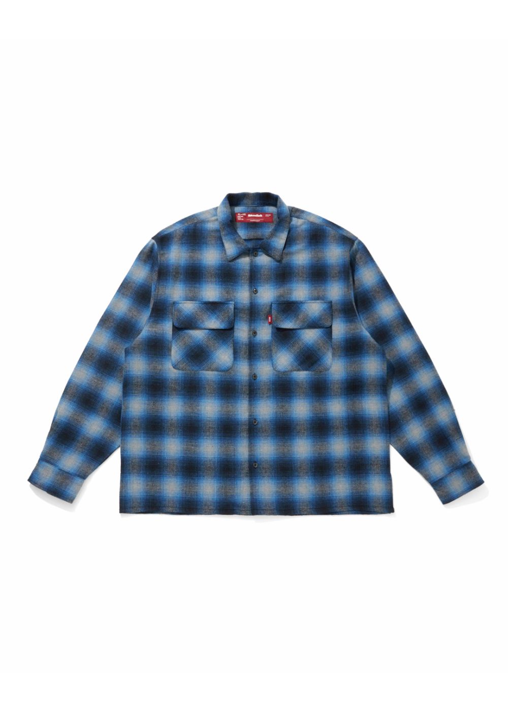 Wool Ombre Check L/S Shirt (BLUE) / ウール オンブレチェック シャツ